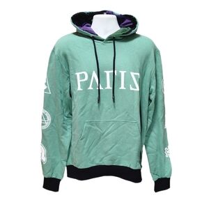 Eleven Paris Graphic Sweatshirt Long Sleeve Men's Drawstring Hoodie Fir green L